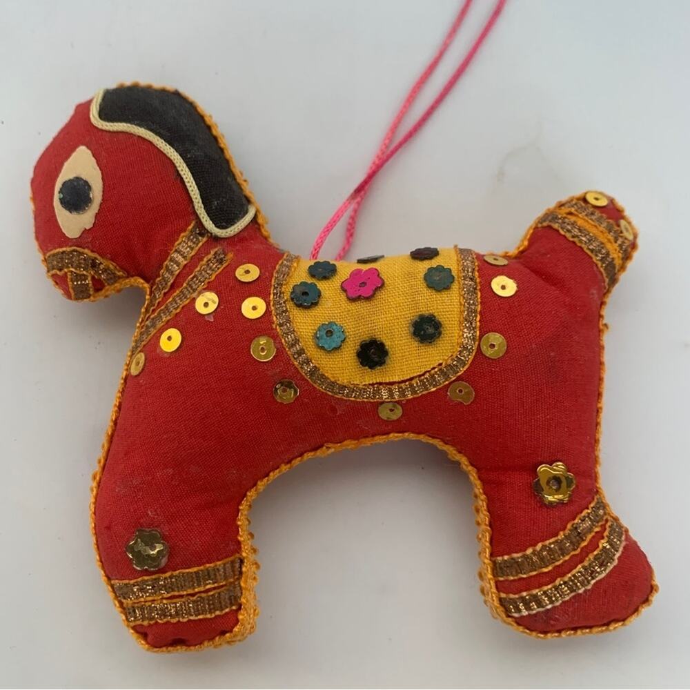 Vintage Folk Art Dog Ornament